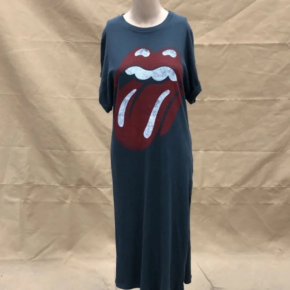 Free People x Daydreamer Rolling Stones 89 Maxi Top in Black sz XS NWT - Picture 2 of 10